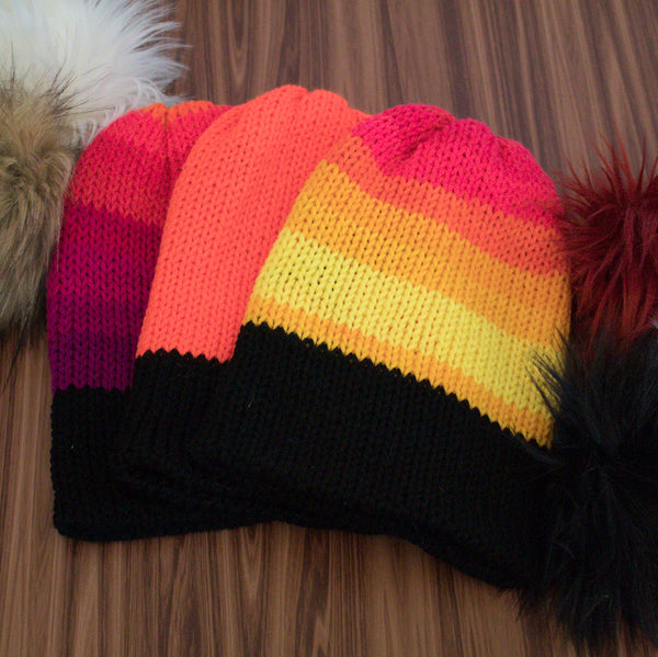 One of a Kind Knitted Hats (poms poms sold separately)