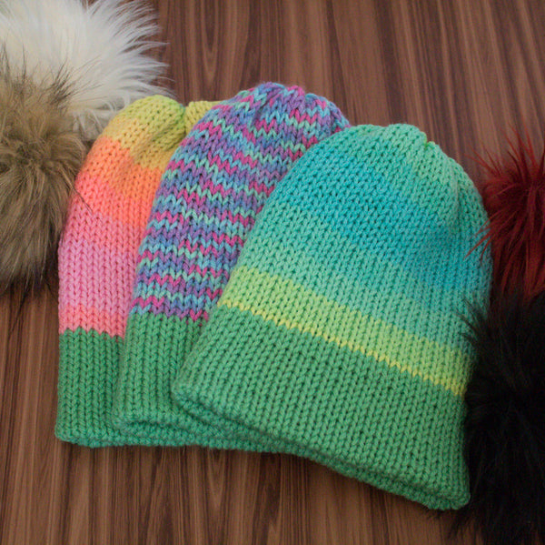 One of a Kind Knitted Hats (poms poms sold separately)