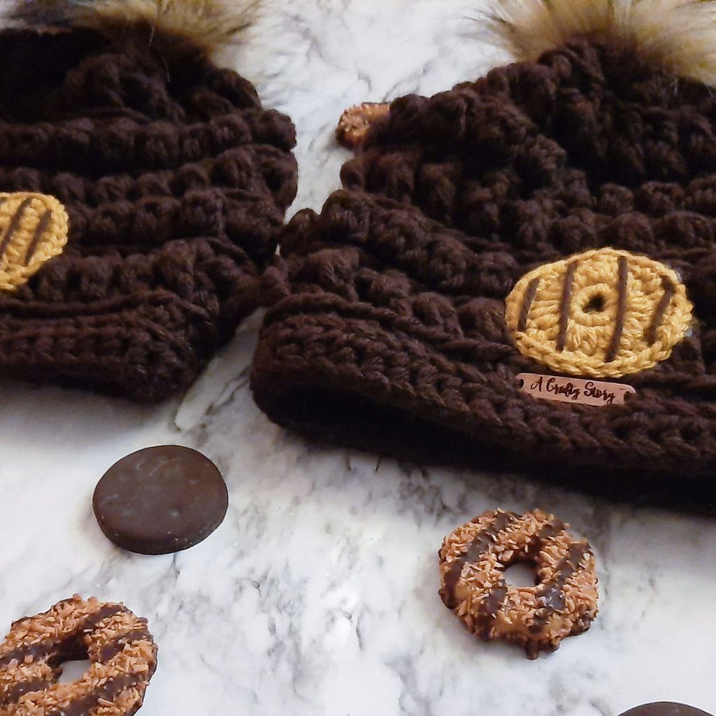 Cookie Hats (Bulk) (Pom Poms Sold Separately) Brown / Basic Stitch