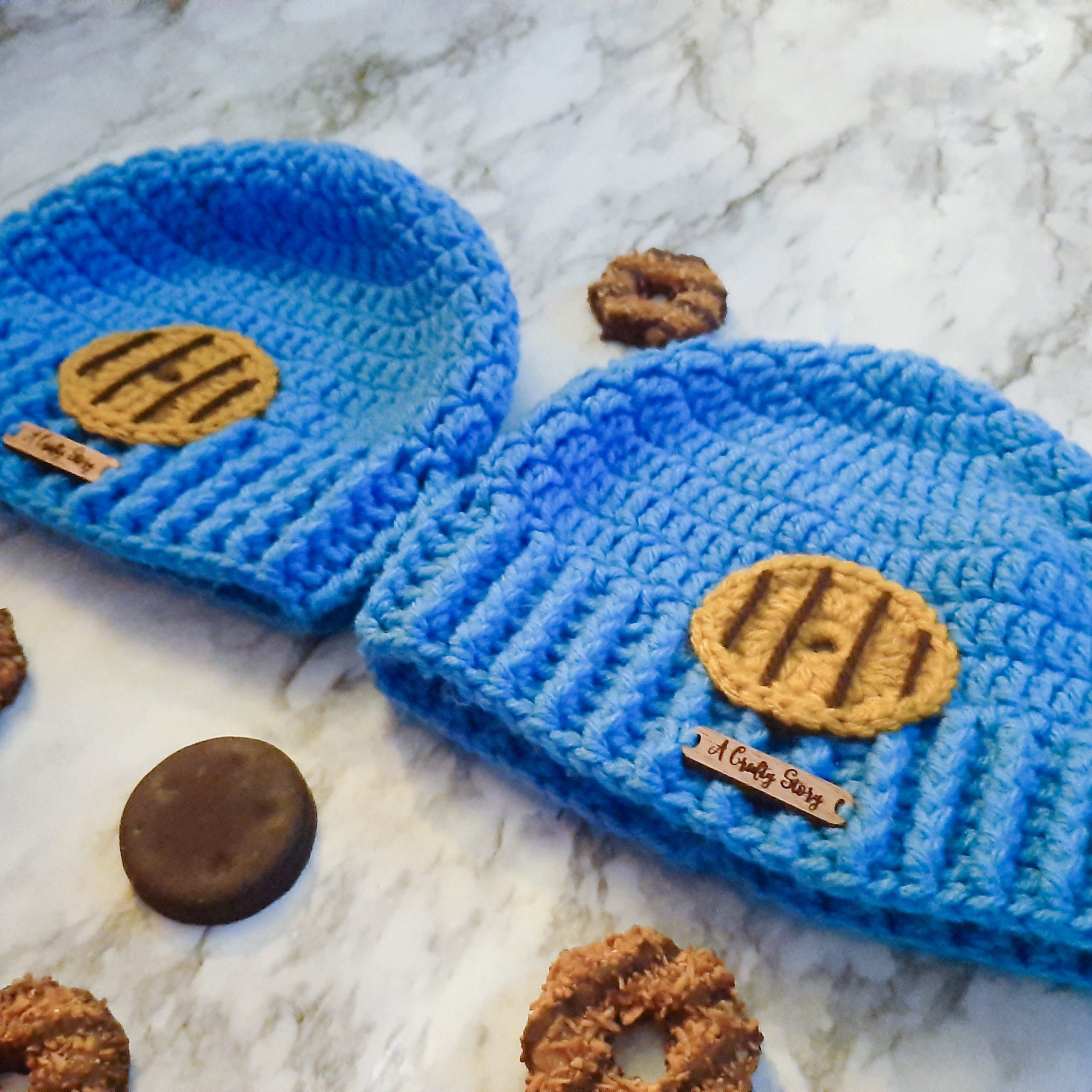 Cookie Hats (Bulk) (Pom Poms Sold Separately) Brown / Basic Stitch